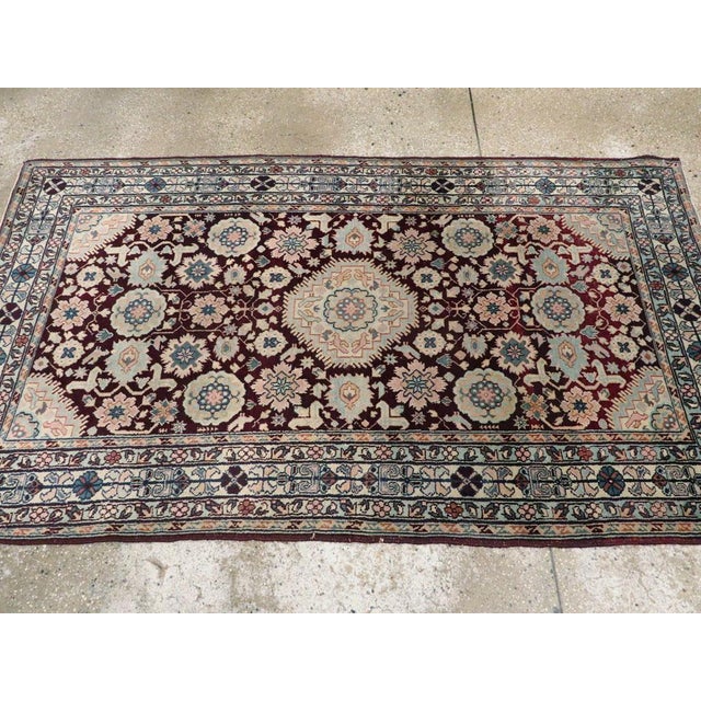 Early 20th Century Galerie Shabab Collection Early 20th Century Indian Agra Accent Rug For Sale - Image 5 of 6
