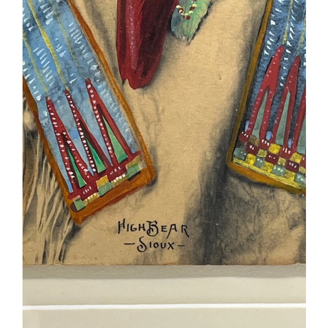 Chief High Bear Sioux Antique Plantium Photograph For Sale - Image 4 of 7