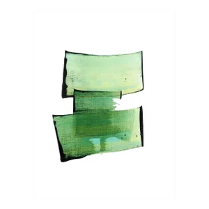 Contemporary Abstract Acrylic on Hahnemühle Paper Painting "Golden Green 10" by Emma Godebska