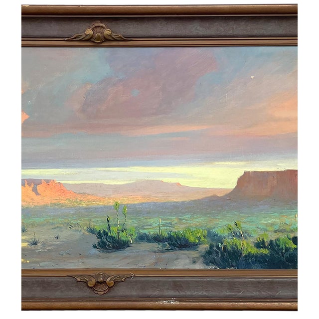 A grand and beautiful American Southwest landscape panorama in oil on canvas by Milton Talbot Menasco