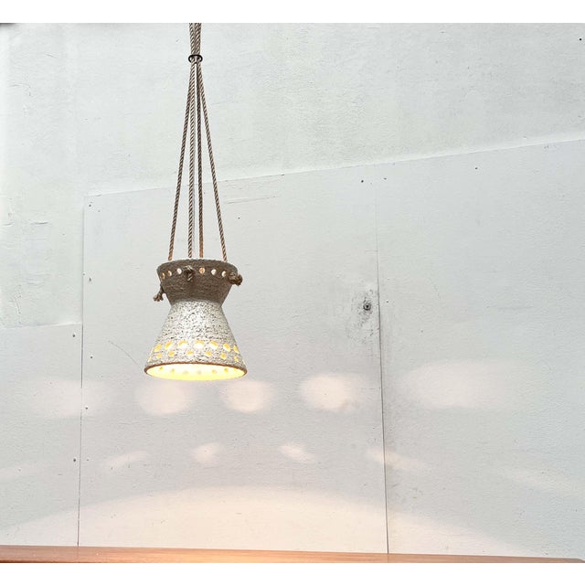Mid-Century Modern Danish White Studio Pottery Pendant Lamp, 1960s For Sale - Image 6 of 18