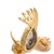 Metal Vintage 18k Yellow Gold Sapphire Diamond Textured Wings Hummingbird Pin Brooch For Sale - Image 7 of 8