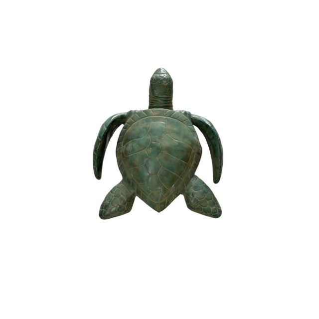Modern Solid Brass Sea Turtle Sculpture, Cast Technique From Indonesia For Sale - Image 9 of 10