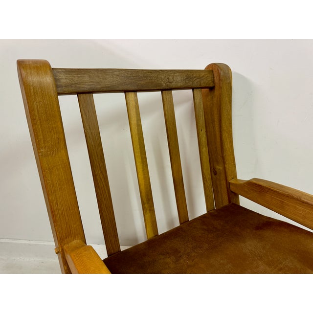 Brutalist Set of Brutalist Armchairs in Oak, 1960s For Sale - Image 3 of 18