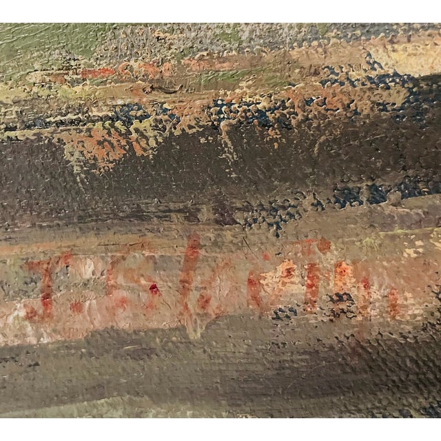 1960s Pierre Palue French Marine Fishing Boats Signed Oil on Canvas For Sale In Los Angeles - Image 6 of 12