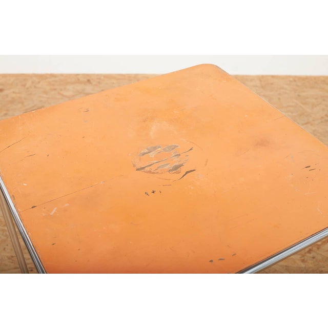 Wood Loop Table B10 in Chrome-Plated Tubular Steel and Peach-Colored Lacquered Plywood by Marcel Breuer, 1927 For Sale - Image 7 of 14