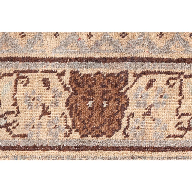 19th Century Persian Tabriz Brown and Beige Handwoven Wool Rug For Sale In New York - Image 6 of 10