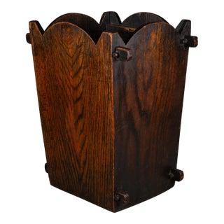 19th C. Primitive Oak Umbrella Stand or Waste Paper Basket C.1800s For Sale