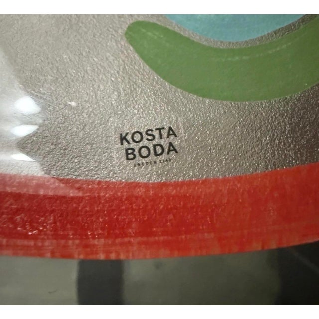 Kosta Boda 1970s Kosta Boda Signed Ulrica Hyman Vallien Hand Painted Heart Plate & Bowl For Sale - Image 4 of 9