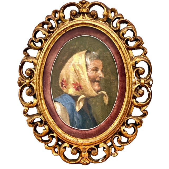 Pair of “Old World” Elder Portraits in Giltwood Frames For Sale - Image 4 of 8