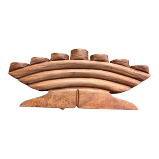 1980’s Hand Carved Wooden African Kinara for Kwanza For Sale