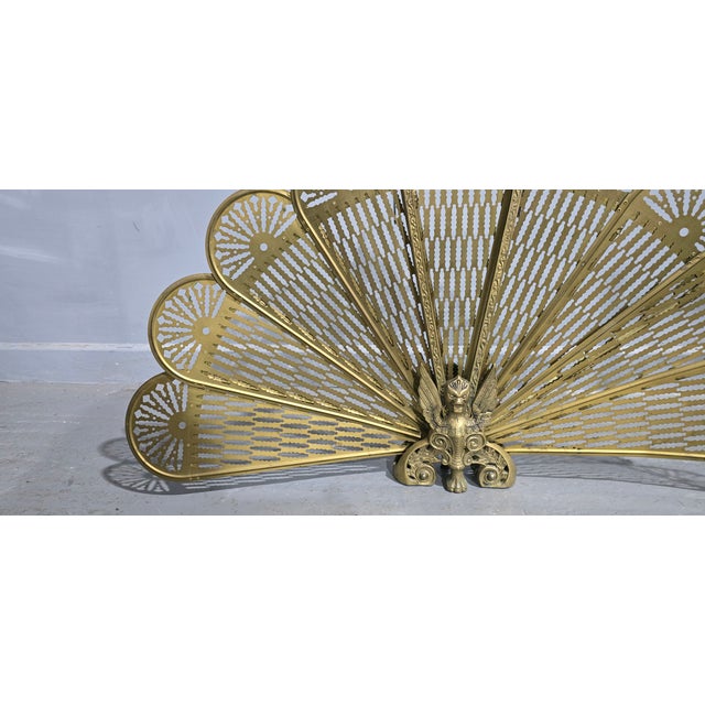 1920s Brass Peacock Fire Screen, 1920 For Sale - Image 5 of 9
