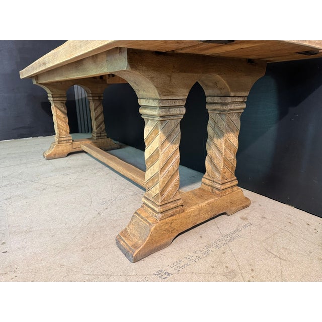 Brown French Oak Farmhouse Dining Table, 1920s For Sale - Image 8 of 15