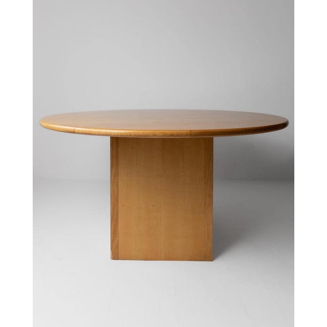 Large Vintage Italian Round Wooden Table, 1980s For Sale - Image 3 of 18