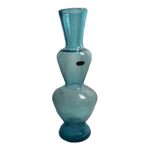 1950s Mid Century Bischoff Peacock Blue Vase