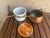 Farmhouse Copper Double Boiler Porcelain Insert, & Brass Handles For Sale - Image 4 of 7