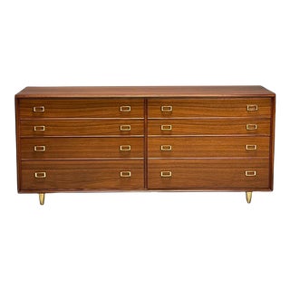 Paul Frankl, John Stuart, Mid-Century Modern, Dresser, Walnut, Brass, Usa, 1950s For Sale