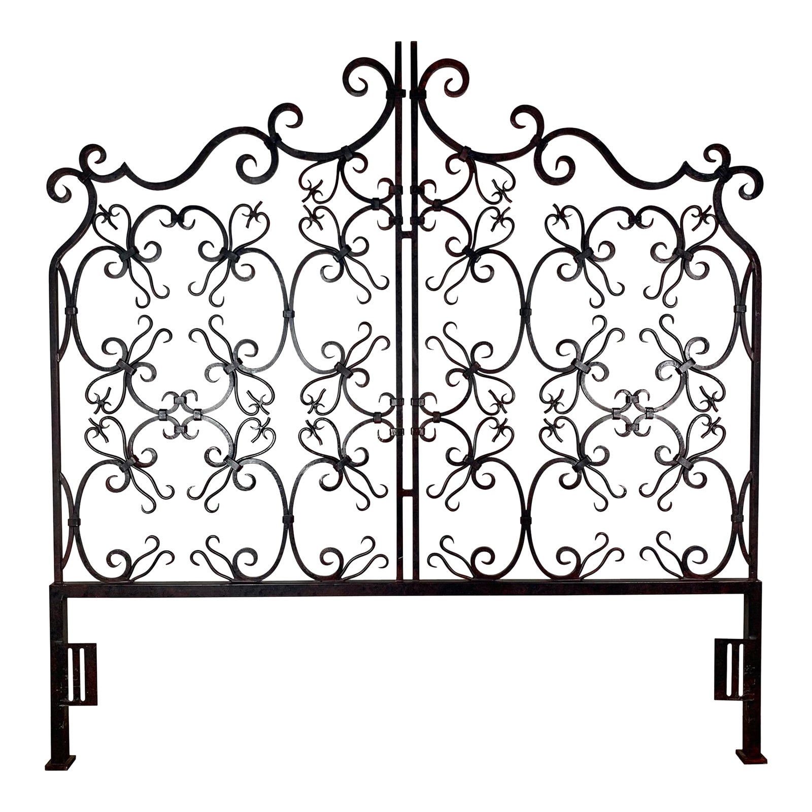 Spanish Black Wrought Iron King Headboard Chairish
