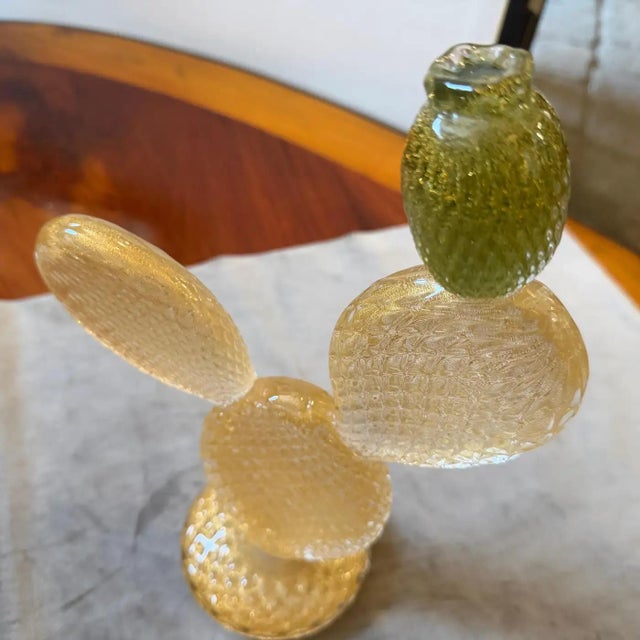 A 1990s Dior Home Green and Gold Murano Glass Flowering Cactus For Sale - Image 10 of 14