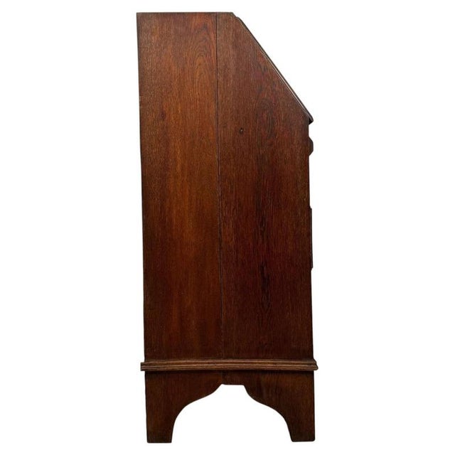 Brown Antique Early 20th Century English Edwardian Oak Bureau For Sale - Image 8 of 14