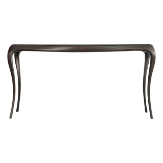 Sculpted Sapele Mahogany Console Table in Espresso, 1960s For Sale