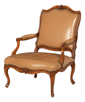 French Louis XV Period Carved Arm Chair Fauteuil, Circa Late 18th Century