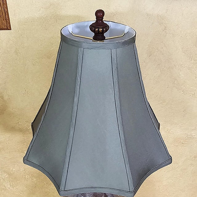 Vintage Ceramic Drip Glaze Table Lamp in Brown Studio Pottery Style With Tapered Shade For Sale - Image 4 of 18