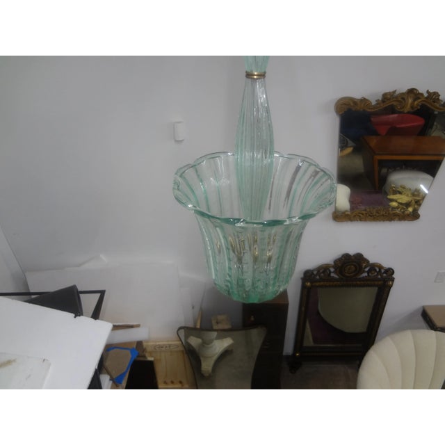 Light Green 1970s Vintage Murano Glass Lantern by Barovier & Toso For Sale - Image 8 of 11