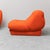 Pair of armchairs made in the 1970s. Orange fabric upholstery. Excellent condition, as shown in the photos.