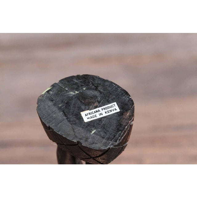 Hand-Carved Ebony African Statue by Unknown Sculptor, Folk Art, Kenya For Sale - Image 11 of 11