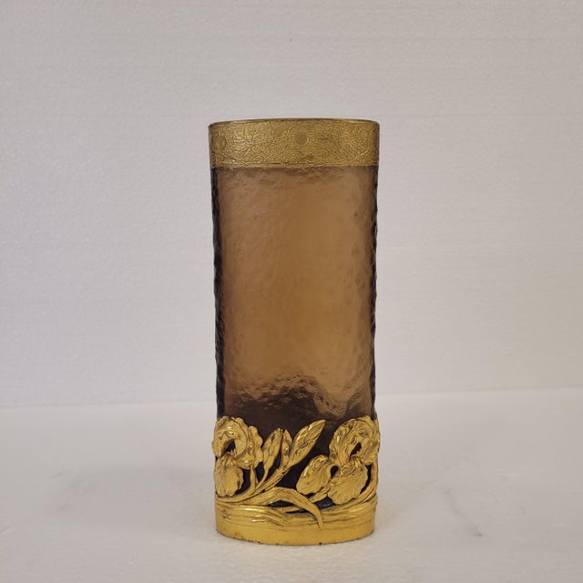 Art Nouveau Glass and Ormolu Vase by Victor Saglier, France, 1890 For Sale - Image 4 of 18
