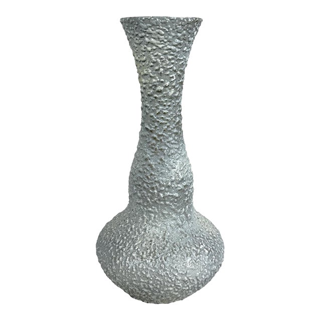 Mid-Century 12" Atomic Lava Spackle Gray Vase by Royal Haeger For Sale