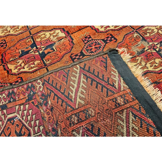 Antique Turkmen Tekke Rug, Wool Pile, Allover Geometric Design For Sale - Image 13 of 14