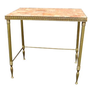 Neoclassical Italian Brass & Marble Side Table