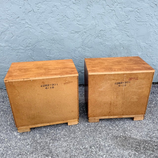 Vintage Coastal Faux Bamboo and Wicker Nightstands - A Pair For Sale In West Palm - Image 6 of 8