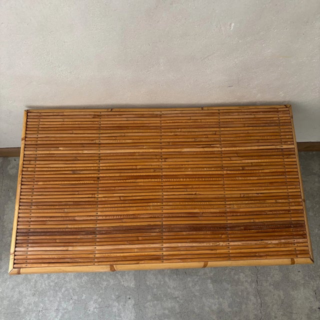Vintage Coffee Table in Rattan For Sale - Image 5 of 6