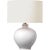 AERIN by Visual Comfort Signature Gaios 13" Cordless Accent Lamp in Crackled Ivory with Linen Shade For Sale