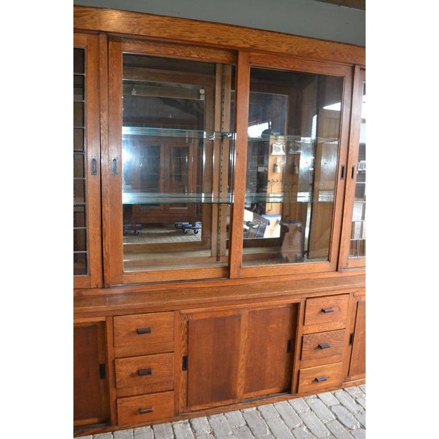Large Art Deco Oak Display Cabinet. For Sale - Image 6 of 16