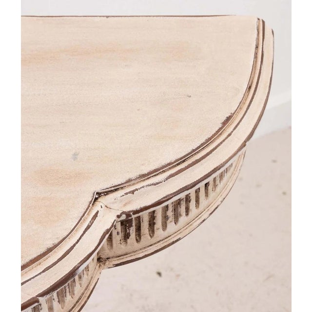 Regency Style Demi Lune Table on Pedestal Base Mid-20th Century For Sale - Image 4 of 12
