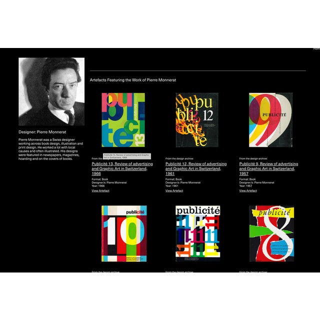 Pierre Monnerat was a Swiss designer working across book design, illustration and print design. He worked a lot with local...