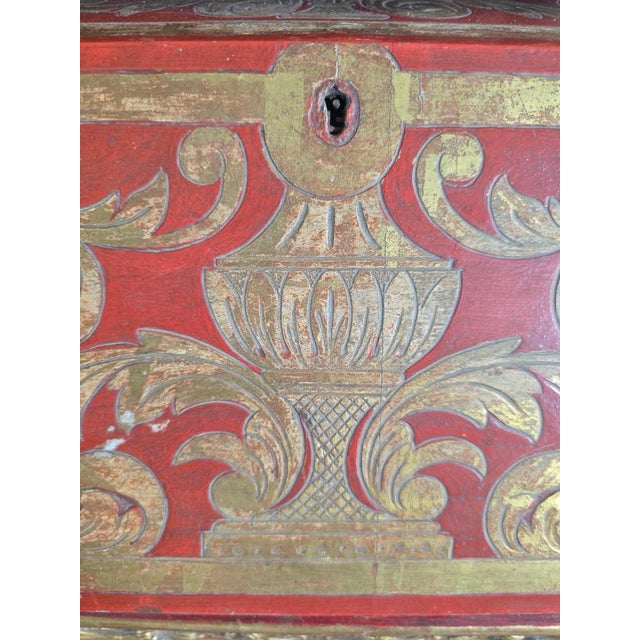 18th Century European Red Lacquer Dressing Table with Mirror, 1780 For Sale - Image 14 of 15
