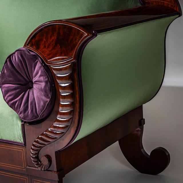 Brown Antique Biedermeier Sofa in Mahogany, Northern Germany, 1830 For Sale - Image 8 of 13