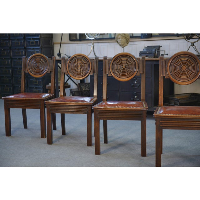 Chairs with Leather Seats by Étienne Kohlmann, 1960s, Set of 6 For Sale - Image 12 of 14