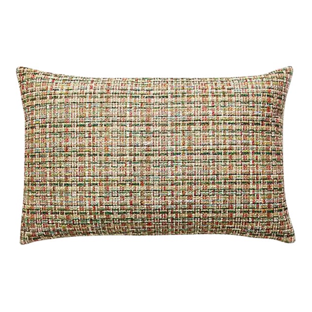The House of Scalamandré Faye Lumbar Pillow, Olive Coral For Sale