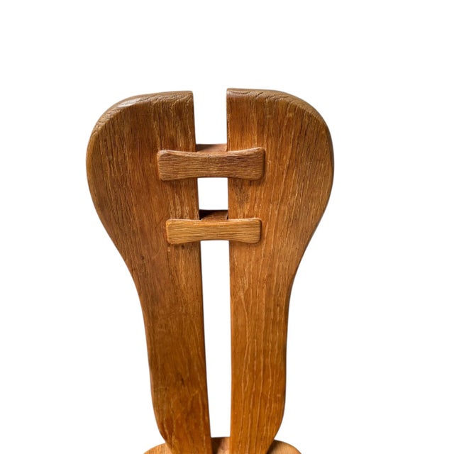 Brutalist Oak Dining Room Chairs from Kunstmeubelen de Puydt, Belgium, 1970s, Set of 6 For Sale - Image 14 of 16