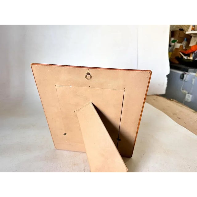 Picture Frame in Brown Leather in the style of Jacques Adnet, 1940 For Sale - Image 10 of 11