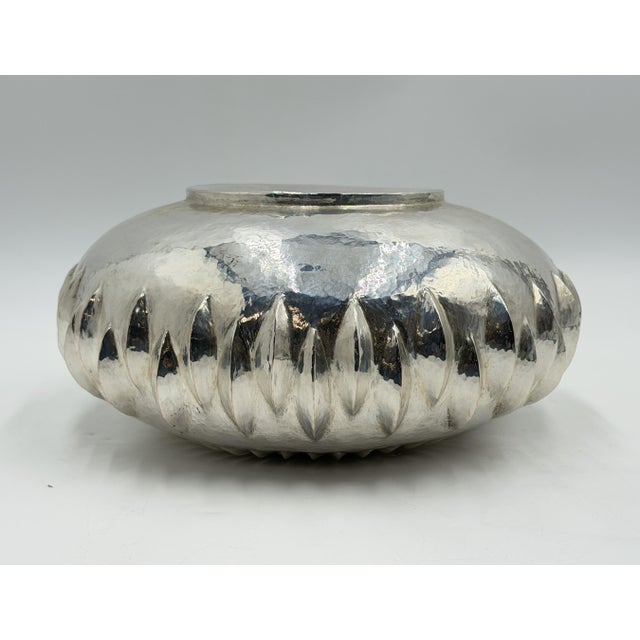 1960s Los Castillo Taxco Mexican Modernist Silver Plate Copper Sculptural Bowl For Sale - Image 10 of 18