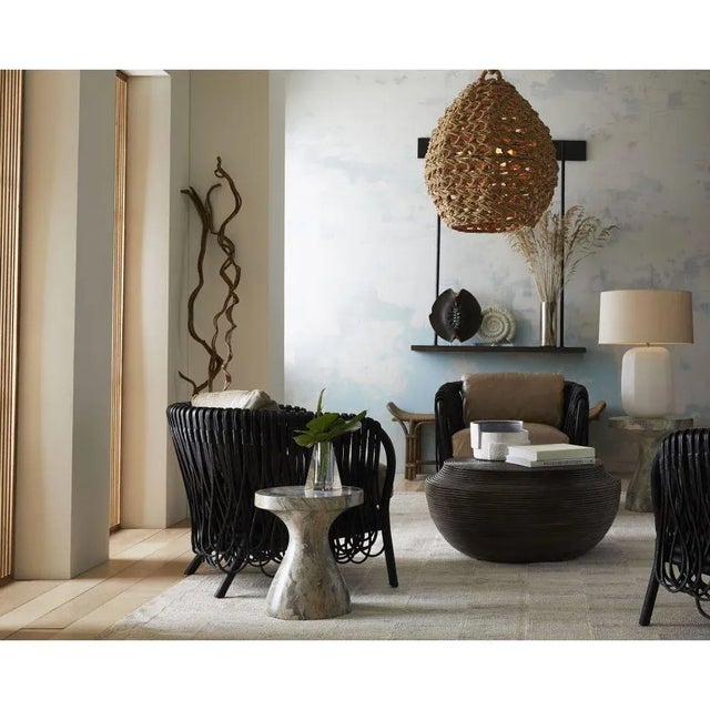 Abstract Arteriors Home Small Serafina Accent Table in Sahara Faux Marble For Sale - Image 3 of 8