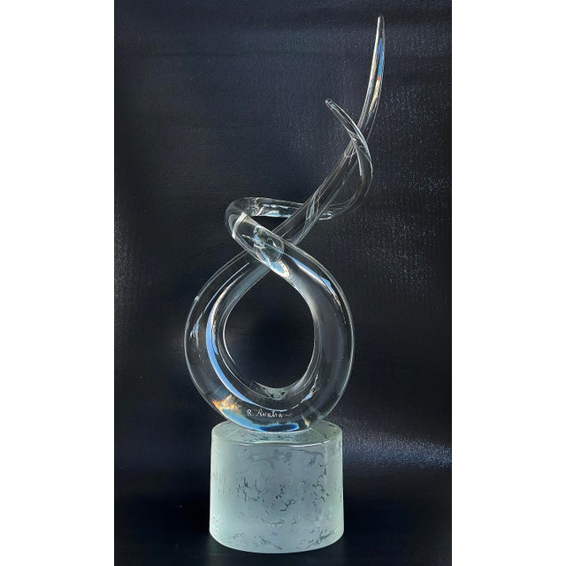 Glass Renato Anatra Italian Murano Glass Freeform Sculpture Abstract 1980s For Sale - Image 7 of 9