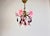 Beautiful vintage Murano style floral chandelier from the 1980s, redesigned by me with burgundy crystal drops and hand-...